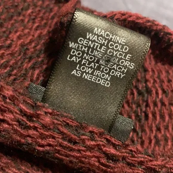 RUE21 Medium Long Open Front Cardigan Vest Burgundy & Black - Picture 11 of 13